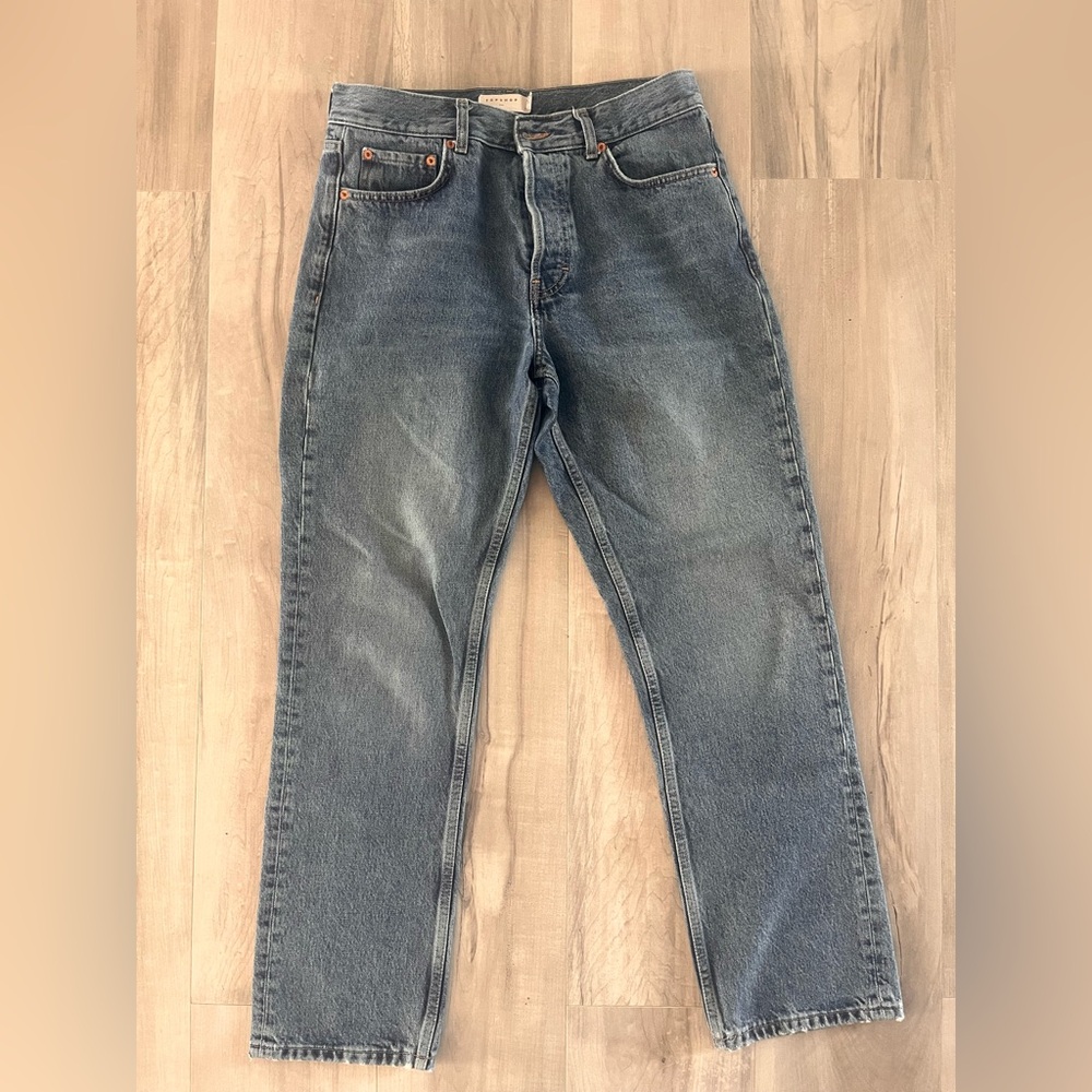 Topshop Women’s Straight Blue Dad Jeans